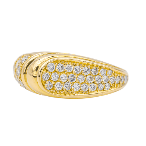 Bague 51 Bague pavée de diamants en or jaune 18 carats 58 Facettes 2381959CN