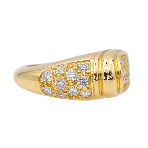 Bague 51 Bague pavée de diamants en or jaune 18 carats 58 Facettes 2381959CN