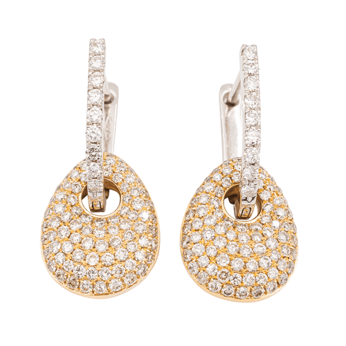 Boucles d'oreilles Boucles d’oreilles dormeuses en or rose et or blanc 18 carats, diamants 58 Facettes 2397518CN