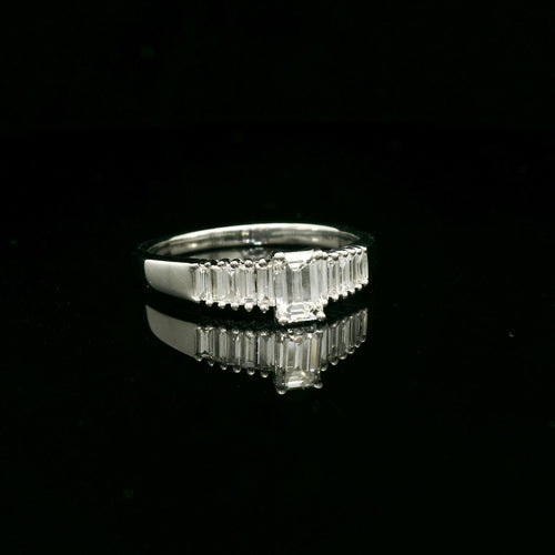 Bague 50 Bague tank en or jaune 18k et diamants 0,55 ct 58 Facettes