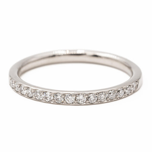 Bague 51 Bague demi-alliance en or blanc 18 carats et diamants 58 Facettes 2403196CN