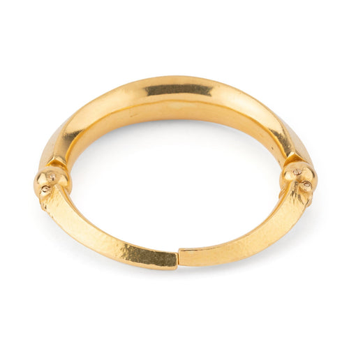 Bracelet Lalaounis - Bracelet jonc ouvrant martelé en or jaune 22k 58 Facettes 1