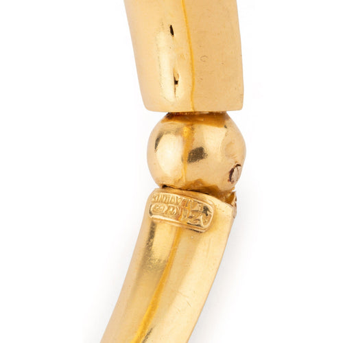 Bracelet Lalaounis - Bracelet jonc ouvrant martelé en or jaune 22k 58 Facettes 1