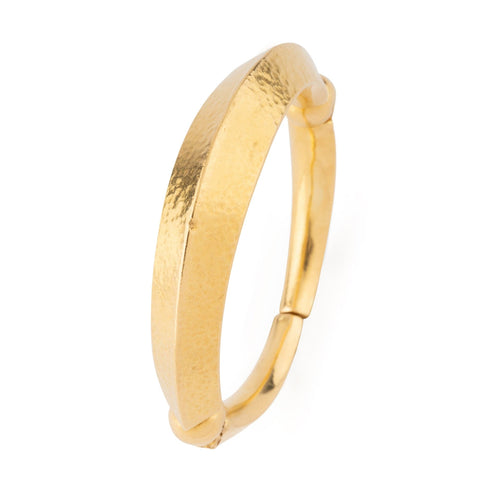 Bracelet Lalaounis - Bracelet jonc ouvrant martelé en or jaune 22k 58 Facettes 1