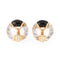 Boucles d'oreilles Boucheron - Boucles d’oreilles rondes en or jaune, onyx et diamants 58 Facettes 1