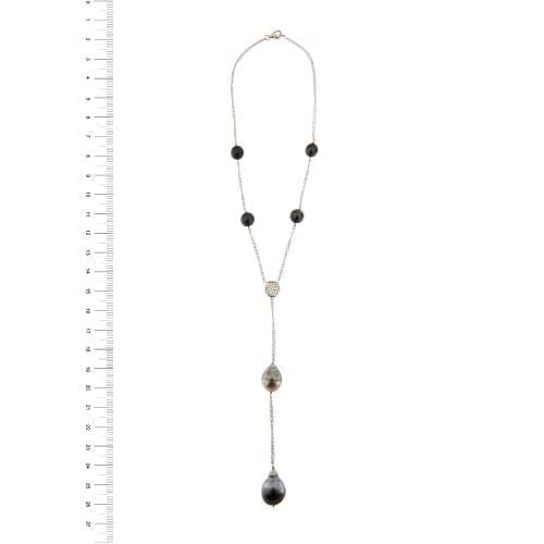 Collier Collier - Perles de Tahiti et diamants en or blanc 18 carats 58 Facettes 24122