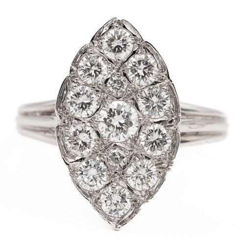 Bague 58 Bague marquise en or blanc 18 carats et diamants 58 Facettes 2414551CN