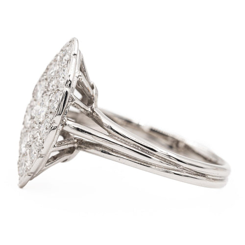 Bague 58 Bague marquise en or blanc 18 carats et diamants 58 Facettes 2414551CN