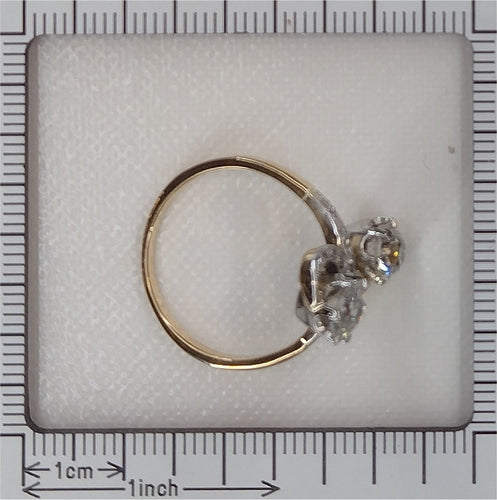 Bague 59 Belle Époque - Bague Toi et Moi en or jaune 18K, platine et diamants 58 Facettes 24263-0300