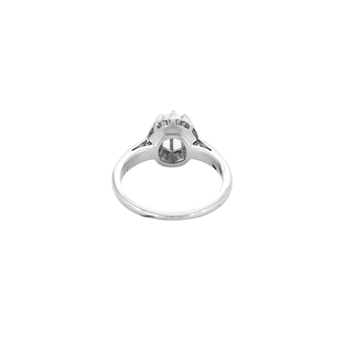 Bague 51 Bague solitaire sertie griffes en or blanc 18 carats et diamant 0,40 ct 58 Facettes BO/240036