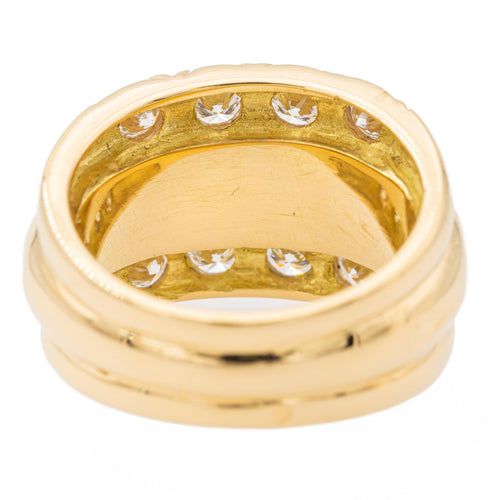 Bague 50 Bague en or jaune 18 carats avec jade jadéite et diamants 58 Facettes 2432017CN