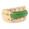 Bague 50 Bague en or jaune 18 carats avec jade jadéite et diamants 58 Facettes 2432017CN