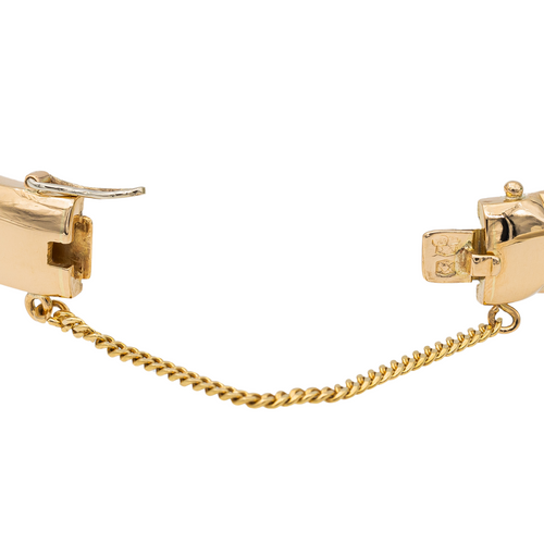 Bracelet Bracelet jonc en or jaune 18 carats avec jade jadéite et diamants 58 Facettes 2432026CN