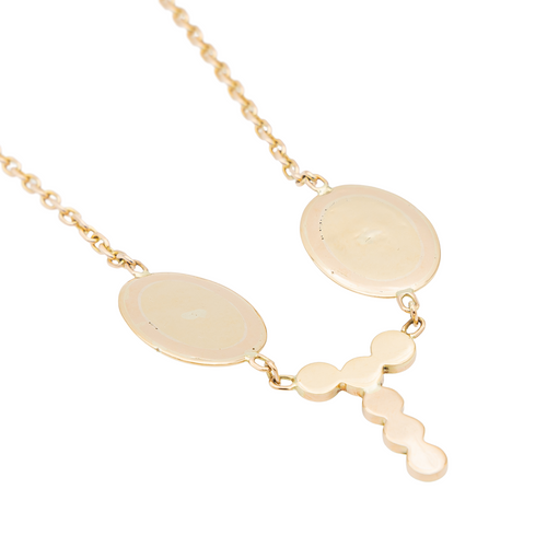 Collier Collier motifs géométriques en or jaune 18 carats et jade jadéite 58 Facettes 2432042CN