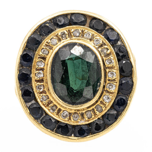 Bague 52 Bague en or jaune 18 carats avec saphirs et diamants 58 Facettes 2441315CN