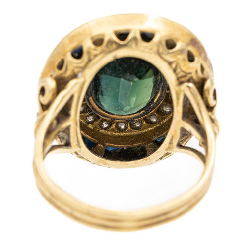 Bague 52 Bague en or jaune 18 carats avec saphirs et diamants 58 Facettes 2441315CN