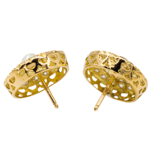 Boucles d'oreilles Boucles d’oreilles - Or jaune 18 carats, perles et diamants 58 Facettes 2441317CN