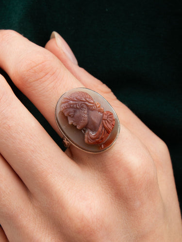 Bague 53 Bague Camée d'Agate, Empereur Romain 58 Facettes DV0032-22