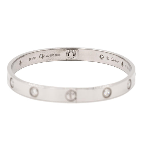 Bracelet Cartier Love - Bracelet jonc en or blanc et diamants 58 Facettes 2470646CN