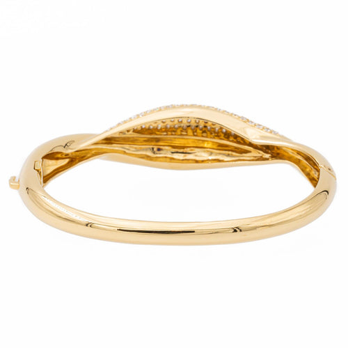 Bracelet Bracelet jonc en or jaune 18 carats pavé de diamants 58 Facettes 2488947CN