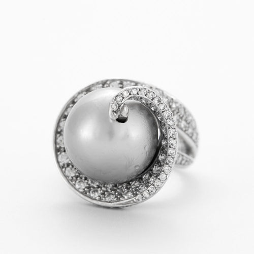 Bague 50 Bague Cocktail Perles de culture et Diamants 58 Facettes DV0416-1