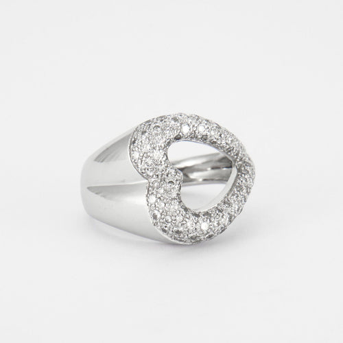 Bague 50 Bague Coeur pavage Diamants 58 Facettes DV0120-1