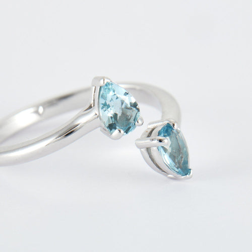 Bague 55 Bague croisée Aigue-marine 58 Facettes DV0187-3