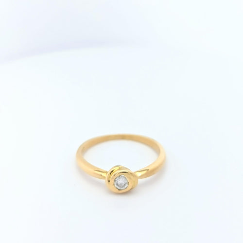 Bague 53 Solitaire - Bague en or jaune 18 carats et diamant 58 Facettes 25042