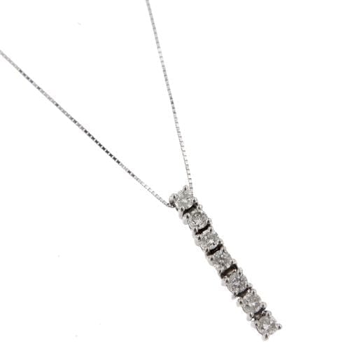 Collier Collier avec pendentif 7 diamants en or blanc 18 ct 58 Facettes 25102