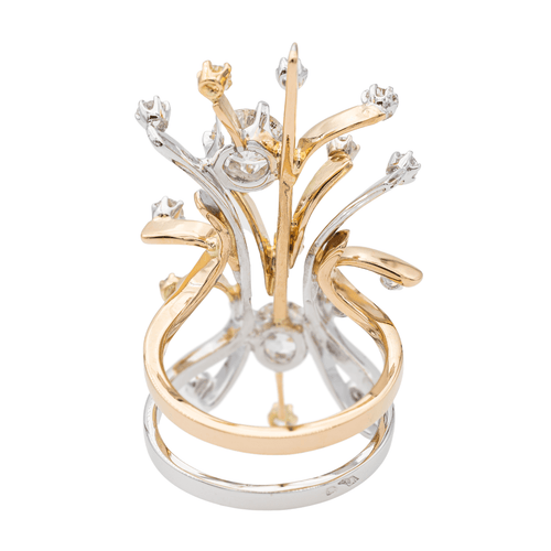 Bague 54.5 Bague ajourée en or jaune, rose et blanc 18 carats avec diamants 58 Facettes 2513757CN