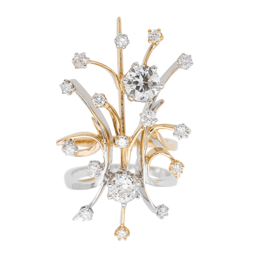 Bague 54.5 Bague ajourée en or jaune, rose et blanc 18 carats avec diamants 58 Facettes 2513757CN