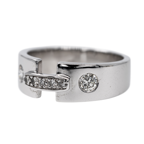 Bague 47 Bague en or blanc 18 carats sertie de diamants 58 Facettes 2527582CN