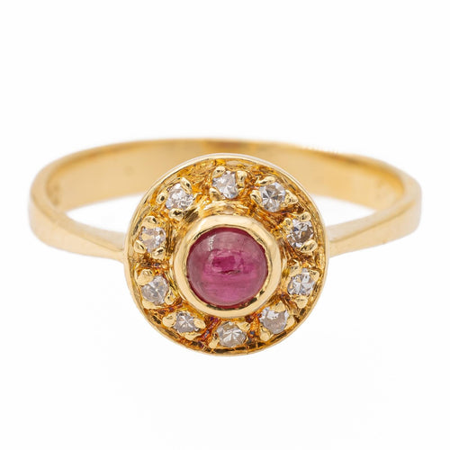 Bague 45 Bague en or jaune 18 carats avec rubis et diamants 58 Facettes 2528385CN