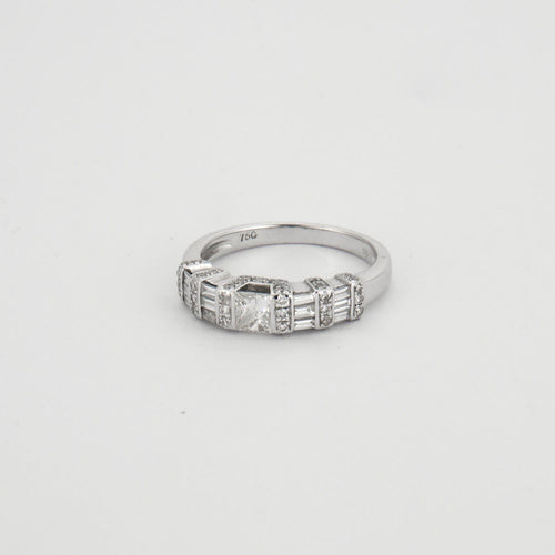 Bague 53 Bague Diamant Princesse Or Gris 58 Facettes DV0311-1