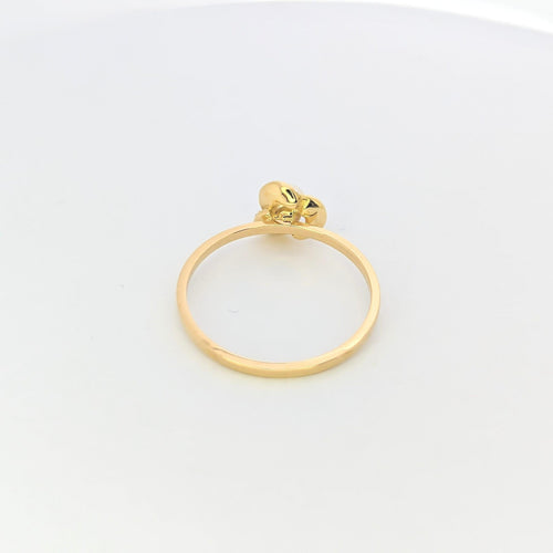 Bague 52.5 Bague florale cœur en or jaune 18 carats et perle de culture 58 Facettes 25384