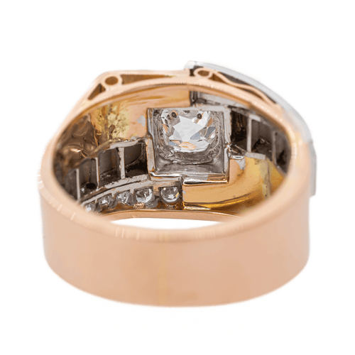 Bague 52 Bague en or rose et jaune 18 carats, platine et diamants 58 Facettes 2538630CN