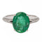 Bague 53 Bague en or blanc 18 carats avec émeraude ovale et diamants 58 Facettes 2543095CN