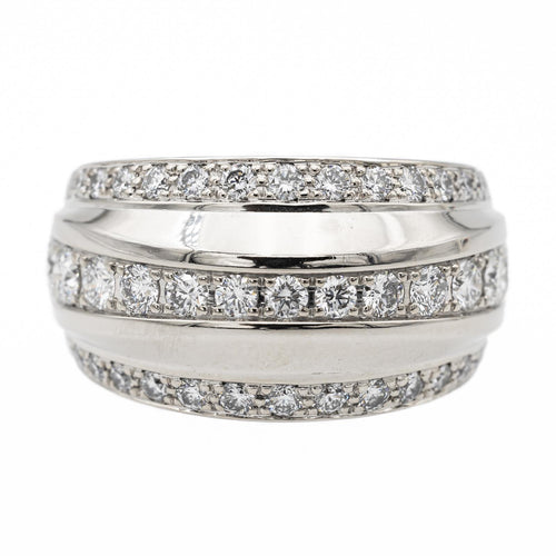 Bague 57 Chopard La Strada - Bague bandeau en or blanc et diamants 58 Facettes 2549311CN