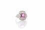 Bague 52 Bague en platine avec saphir rose et diamants 58 Facettes 25552 25293