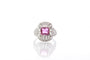 Bague 52 Bague en platine avec saphir rose et diamants 58 Facettes 25552 25293