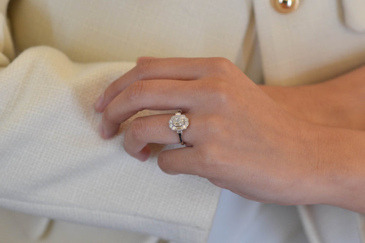 Bague 53 Bague en or blanc 18 carats avec diamants 58 Facettes 25562 25007b