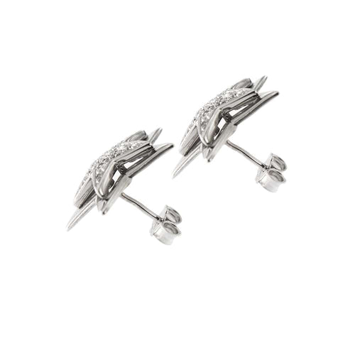 Boucles d'oreilles Boucles d’oreilles étoile à diamants en or blanc 18 carats 58 Facettes 25593