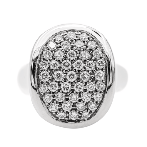 Bague 54 Bague en or blanc 18 carats pavée de diamants 58 Facettes 2564878CN