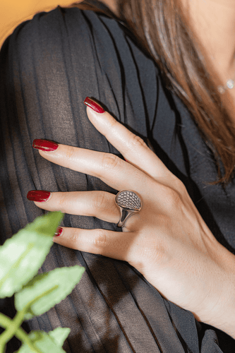 Bague 54 Bague en or blanc 18 carats pavée de diamants 58 Facettes 2564878CN