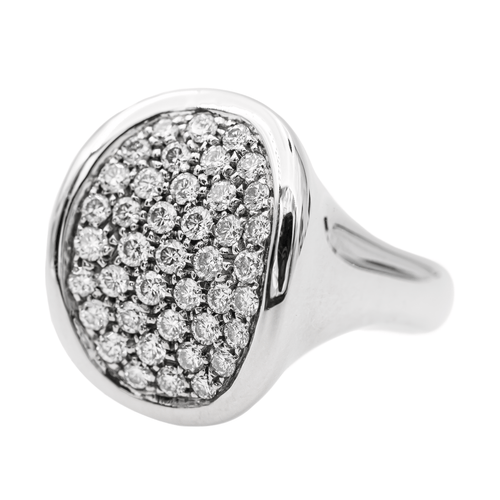 Bague 54 Bague en or blanc 18 carats pavée de diamants 58 Facettes 2564878CN