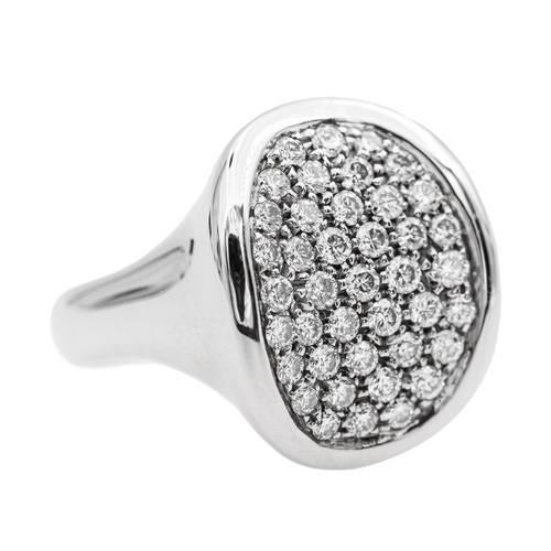 Bague 54 Bague en or blanc 18 carats pavée de diamants 58 Facettes 2564878CN