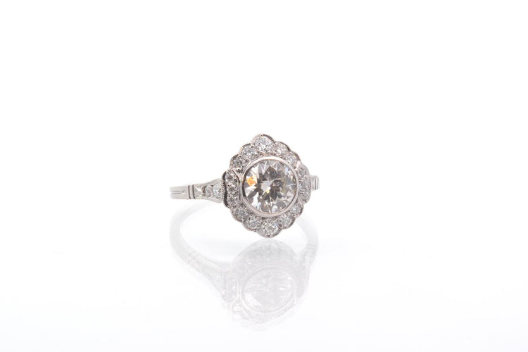 Bague 54 Bague vintage en platine avec diamants 1,06 ct 58 Facettes 25713 25489