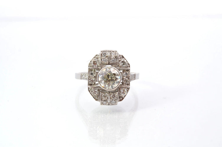 Bague 54 Bague Art déco vintage en platine et diamants 58 Facettes 25715-25766