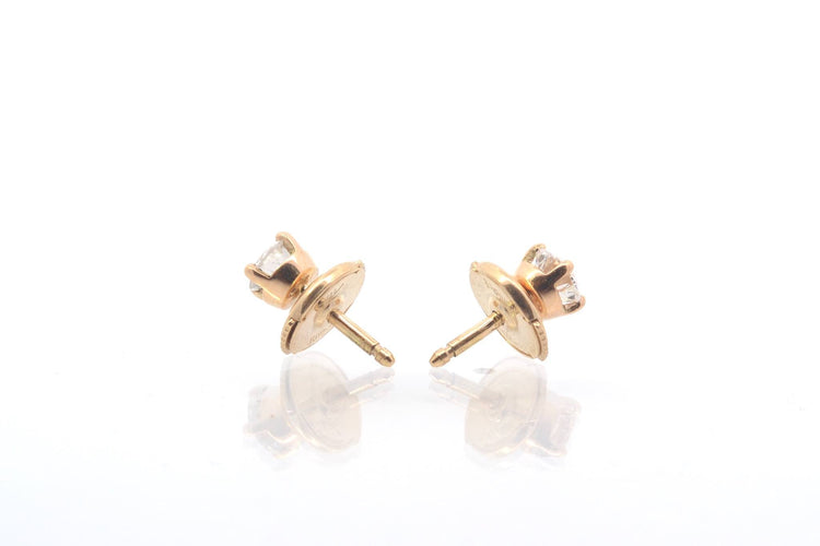 Boucles d'oreilles Puces d’oreilles - Or jaune 18k et diamants 0,56 ct 58 Facettes 25731 25704d