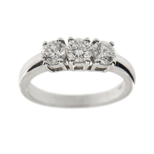 Bague 55 Bague trilogie en or blanc 18 kt et diamants 1,12 ct 58 Facettes 25737